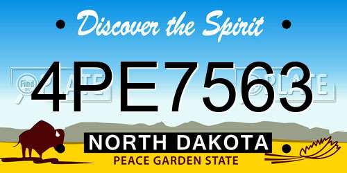 4PE7563 North Dakota License Plate