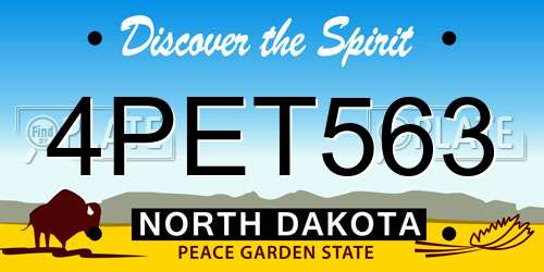 4PET563 North Dakota License Plate