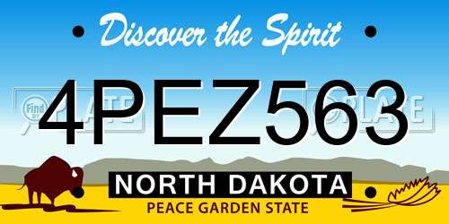 4PEZ563 North Dakota License Plate