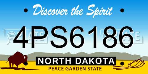 4PS6186 North Dakota License Plate