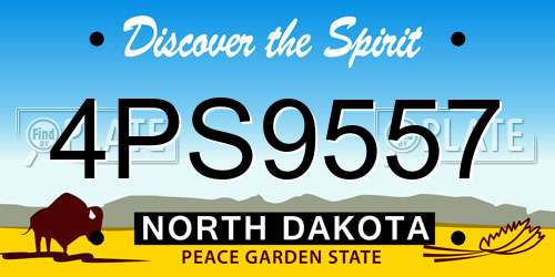 4PS9557 North Dakota License Plate