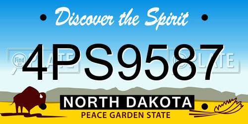 4PS9587 North Dakota License Plate