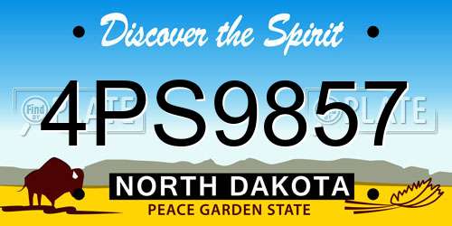 4PS9857 North Dakota License Plate