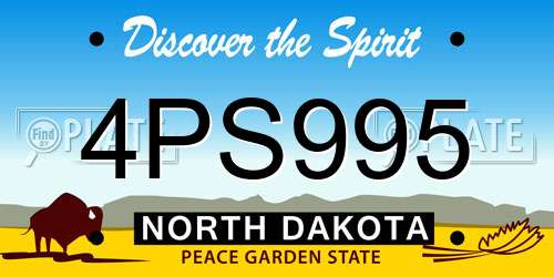 4PS995 North Dakota License Plate