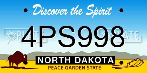4PS998 North Dakota License Plate