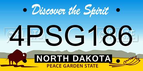4PSG186 North Dakota License Plate