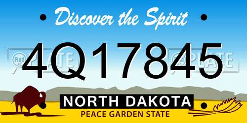 4Q17845 North Dakota License Plate