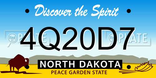 4Q20D7 North Dakota License Plate