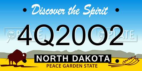 4Q20O2 North Dakota License Plate