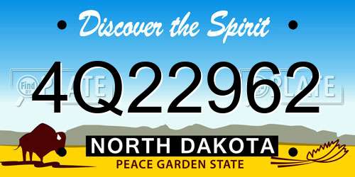 4Q22962 North Dakota License Plate