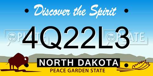 4Q22L3 North Dakota License Plate