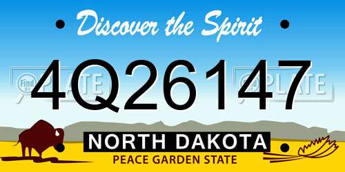 4Q26147 North Dakota License Plate