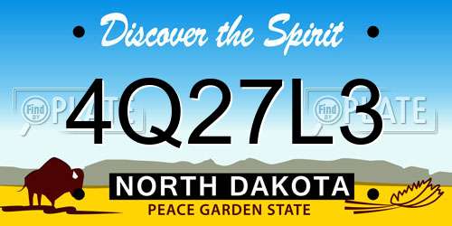 4Q27L3 North Dakota License Plate