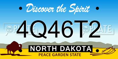 4Q46T2 North Dakota License Plate
