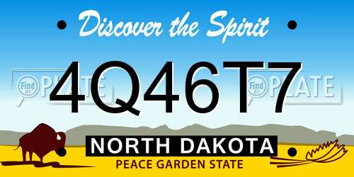 4Q46T7 North Dakota License Plate