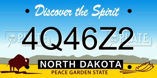 4Q46Z2 North Dakota License Plate