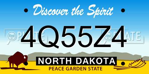 4Q55Z4 North Dakota License Plate