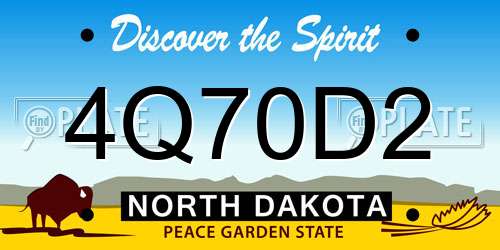 4Q70D2 North Dakota License Plate