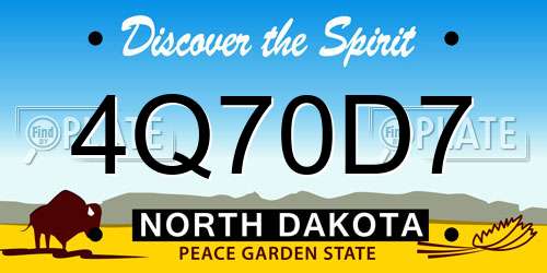 4Q70D7 North Dakota License Plate