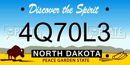 4Q70L3 North Dakota License Plate