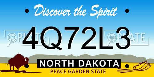 4Q72L3 North Dakota License Plate
