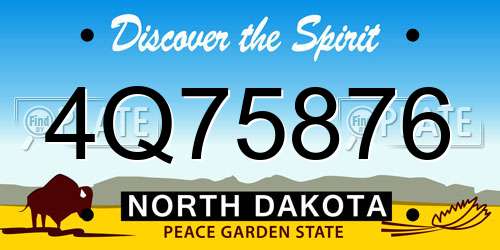 4Q75876 North Dakota License Plate