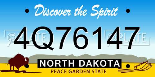4Q76147 North Dakota License Plate