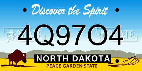 4Q97O4 North Dakota License Plate