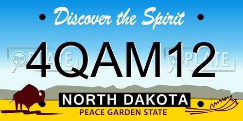 4QAM12 North Dakota License Plate