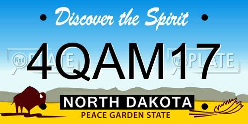 4QAM17 North Dakota License Plate