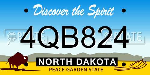 4QB824 North Dakota License Plate