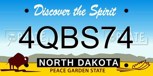 4QBS74 North Dakota License Plate