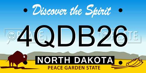 4QDB26 North Dakota License Plate