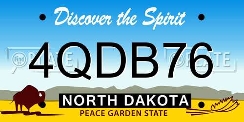 4QDB76 North Dakota License Plate