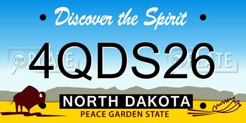 4QDS26 North Dakota License Plate