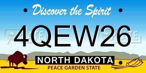 4QEW26 North Dakota License Plate