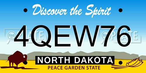 4QEW76 North Dakota License Plate