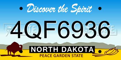 4QF6936 North Dakota License Plate
