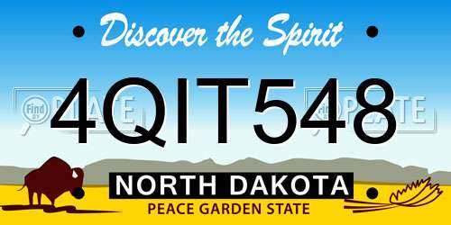 4QIT548 North Dakota License Plate