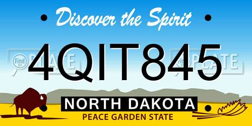 4QIT845 North Dakota License Plate