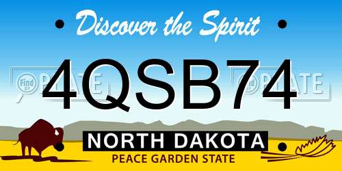 4QSB74 North Dakota License Plate