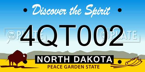 4QT002 North Dakota License Plate