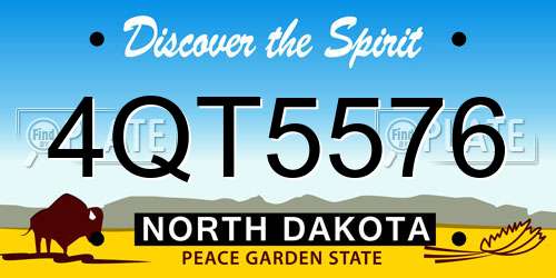 4QT5576 North Dakota License Plate