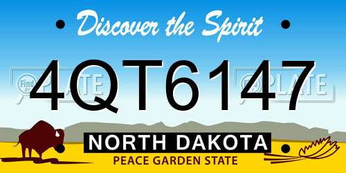 4QT6147 North Dakota License Plate