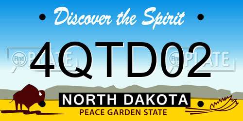 4QTD02 North Dakota License Plate