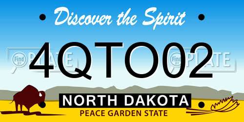 4QTO02 North Dakota License Plate