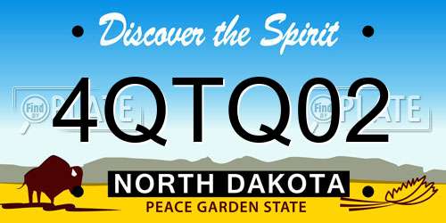 4QTQ02 North Dakota License Plate