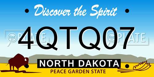4QTQ07 North Dakota License Plate