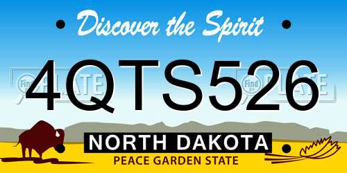 4QTS526 North Dakota License Plate