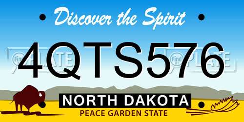 4QTS576 North Dakota License Plate